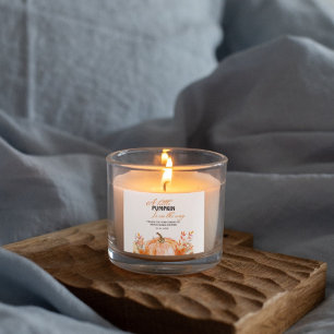 Adesivo Quadrado Pequena abóbora no caminho Fall Chá de fraldas Lab