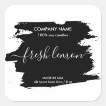 Pequena e Simples Vela de Soja Preta e Branca