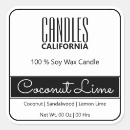 Adesivo Quadrado Pequena Fronteira Quadrada Simples Velas Brancas P