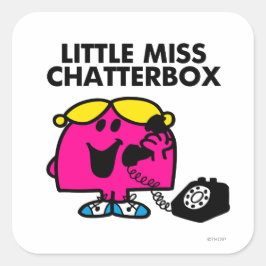 Adesivo Quadrado Pequena Miss Chatterbox e Telefone Negro