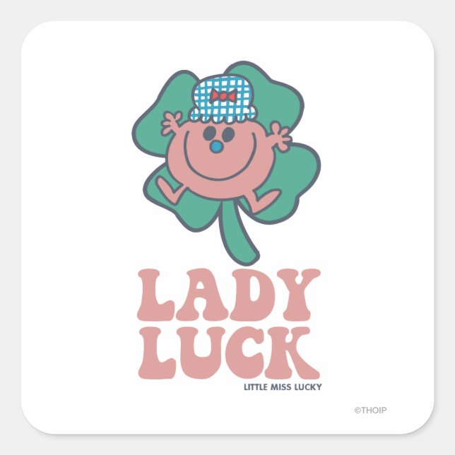 Adesivo Quadrado Pequena Miss Lucky | Lady Luck (Frente)