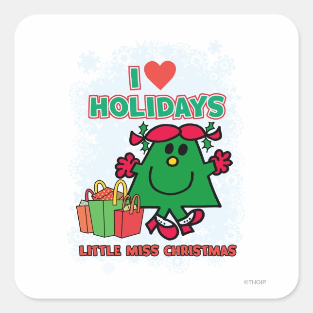 Adesivo Quadrado Pequena Miss Natal | I Adoro Férias (Frente)