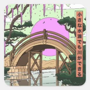 Adesivo Quadrado Pequenas gotas de água também podem fazer um rio