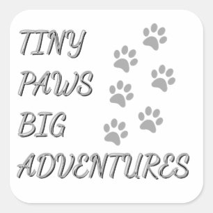 Adesivo Quadrado Pequenas patas, grandes aventureiros