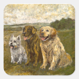 Adesivo Quadrado Pequeno Bate-Papo: Caprichoso Animal de Fazenda de