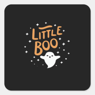 Adesivo Quadrado Pequeno Boo, Feliz Halloween Vintage Clássico