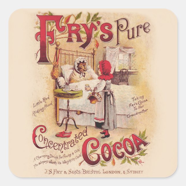 Adesivo Quadrado Pequeno Cacau De Cabelo Vermelho (Frente)