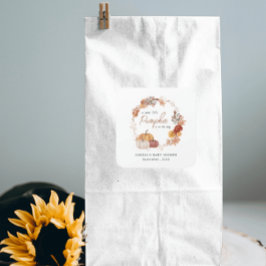 Adesivo Quadrado Pequeno Chá de fraldas de Abóbora Sexo