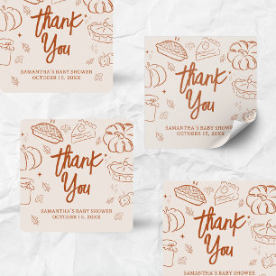 Adesivo Quadrado Pequeno Chá de fraldas de Pizza Fall