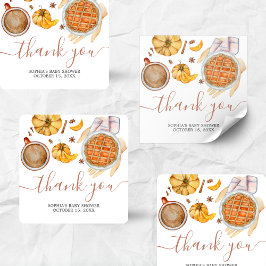 Adesivo Quadrado Pequeno Chá de fraldas de tarte