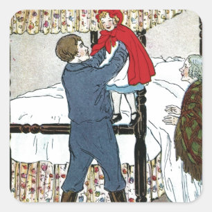 Adesivo Quadrado Pequeno Chapéu Vermelho: Pequeno Seguro Vermelho