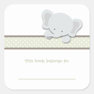 Adesivo Quadrado Pequeno Elefante {Verde} | Livros