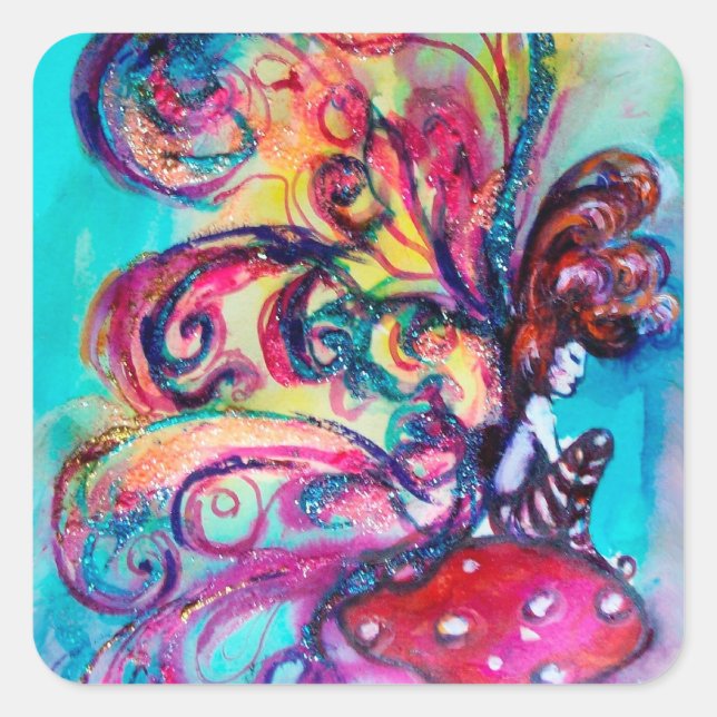 Adesivo Quadrado Pequeno Elfo dos Cogumelos (Frente)