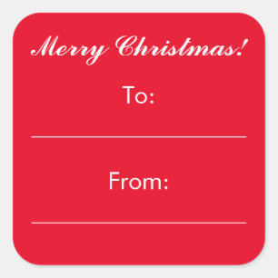 Adesivo Quadrado Pequeno Natal vermelho de e para presentes