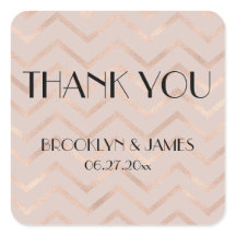 Pequeno Obrigado Rosa Dourado Vinhetas de Casament