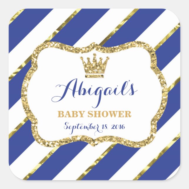 Adesivo Quadrado Pequeno Príncipe Sticker, Glitter Azul Real (Frente)