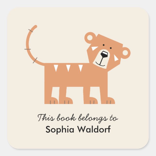 Adesivo Quadrado Pequeno Tigre (Frente)