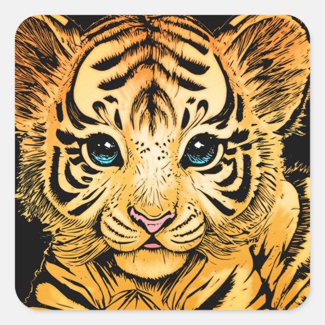 ADESIVO QUADRADO PEQUENO TIGRE (Frente)