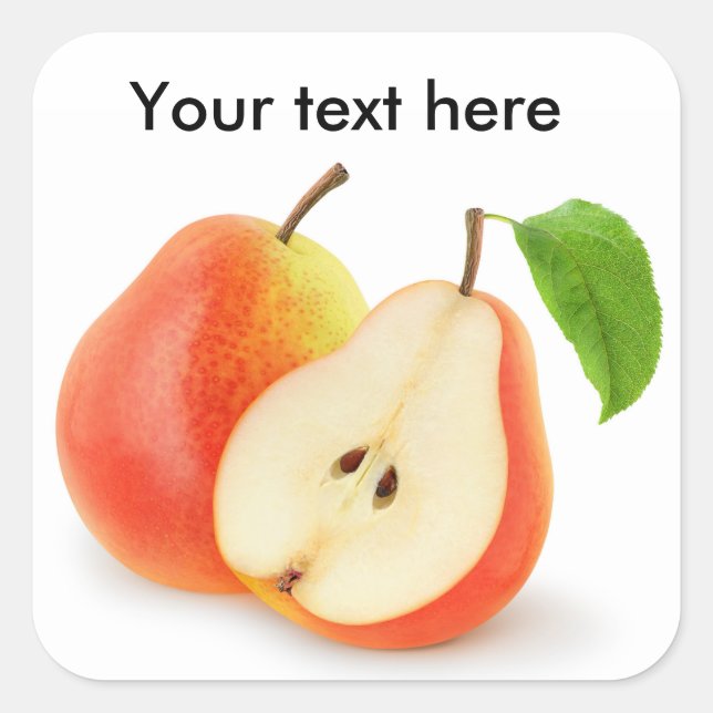 Adesivo Quadrado Peras vermelhas frescas (Frente)