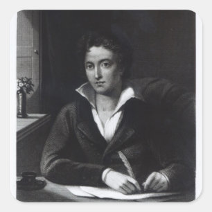 Adesivo Quadrado Percy Bysshe Shelley, gravado por William Holl