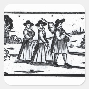 Adesivo Quadrado Peregrinos marcharam no Mayflower