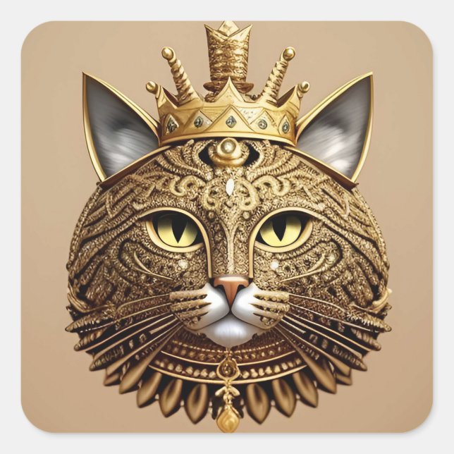 Adesivo Quadrado Perfil de Gato Real (Frente)