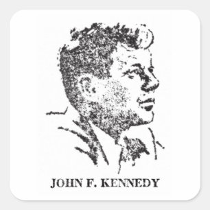 Adesivo Quadrado Perfil de John F. Kennedy em 1963