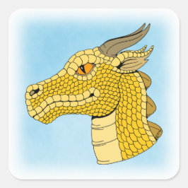 Adesivo Quadrado Perfil do Dourado Dragão