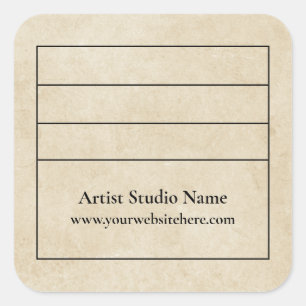 Adesivo Quadrado Pergaminho Quadrado Parte Traseira do Trabalho de