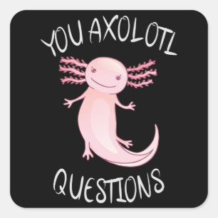 Adesivo Quadrado Perguntas axolotl