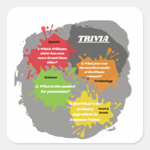 Adesivo Quadrado Perguntas sobre Trivia