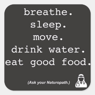 Adesivo Quadrado Pergunte ao seu Naturopath - Sticker