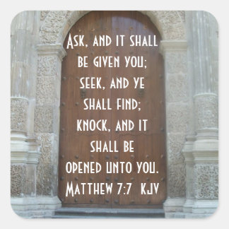 Adesivo Quadrado Pergunte, procure e toque