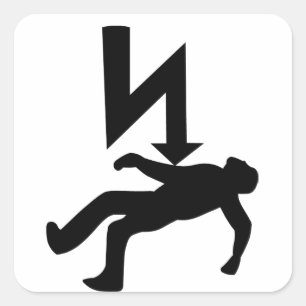 Adesivo Quadrado Perigo do símbolo de choque eléctrico