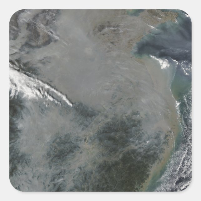 Adesivo Quadrado Perigo sobre a China Oriental (Frente)