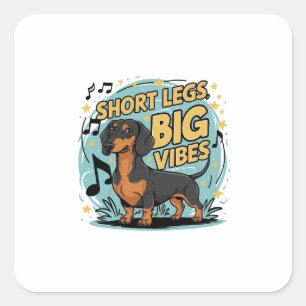 Adesivo Quadrado Pernas Curtas do Dachshund Vibes Grandes