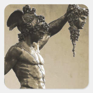 Adesivo Quadrado Perseus com a cabeça do Medusa