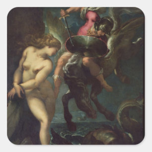 Adesivo Quadrado Perseus e Andromeda, c.1610 (óleo em canvas)