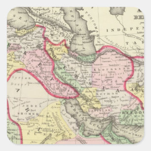 Adesivo Quadrado Persia, Arábia, Turquia, Afeganistão, Beloochist