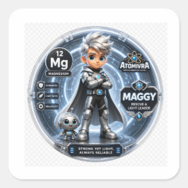 Adesivo Quadrado Personagem ATOMIVRA Magnésio