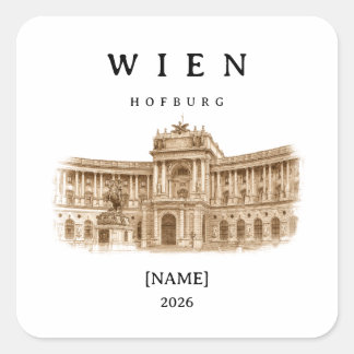 Adesivo Quadrado Personalisierte Wien Hofburg | Name & Jahr