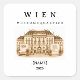 Adesivo Quadrado Personalisierte Wien Museumsquartier | Name & Jahr