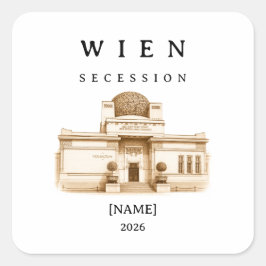Adesivo Quadrado Personalisierte Wien Secession | Name & Jahr