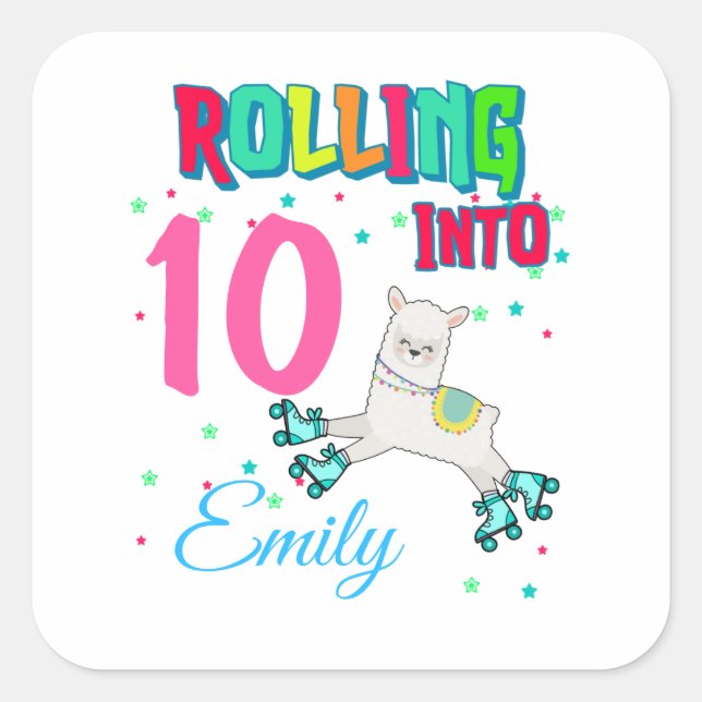 Adesivo Quadrado Personalização da Festa de aniversário de Skater R (Frente)