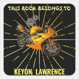 Adesivo Quadrado Personalização de motocicleta Black & Dourada