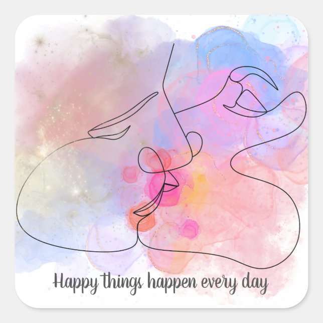 Adesivo Quadrado personalização divertida - Cotação Inspiracional (Frente)