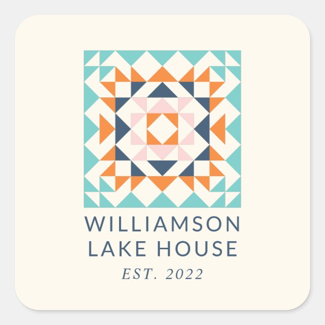 Adesivo Quadrado Personalização Geométrica de Bloco de Filtro Moder (Frente)