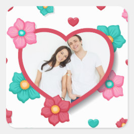 Adesivo Quadrado Personalizado Adicione Sua Própria Foto | Vinheta