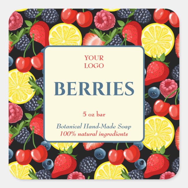 Adesivo Quadrado Personalizado Business Sticker para Sabão Físico (Frente)