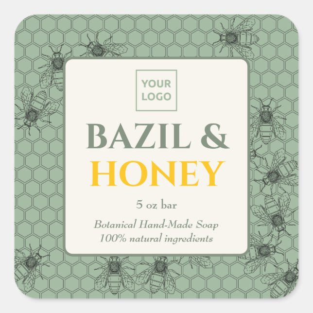 Adesivo Quadrado Personalizado Business Sticker para Sabão Físico (Frente)